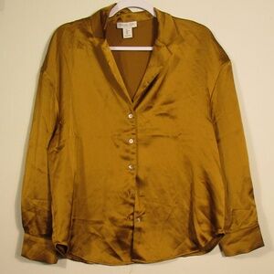 Rachel Zoe Gold Button Down Shirt